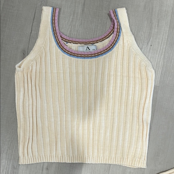 NWT 3 piece 🥰Cream Ribbed Knit sweater Cardigan Set with pull on pants size L/xl - Picture 5 of 8